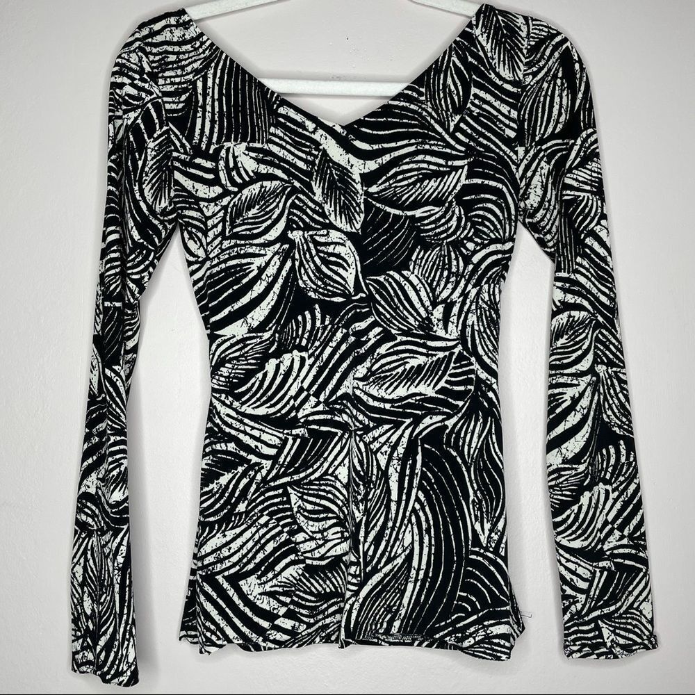 Linda Segal | VTG retro‎ vneck long sleeve blouse - Picture 5 of 7